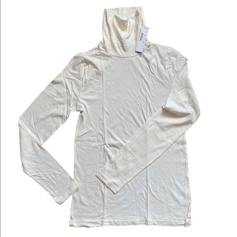 NWT J. Crew Tissue Turtleneck Cream/White Medium